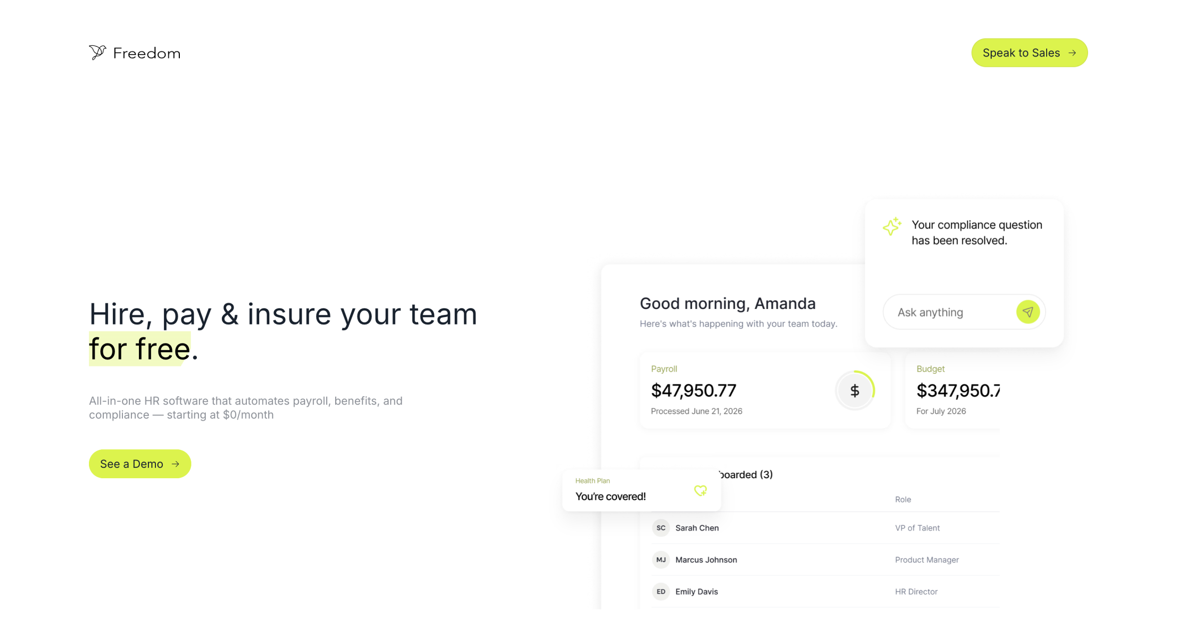 Free Payroll: Pricing, Fees & Comparisons | Freedom